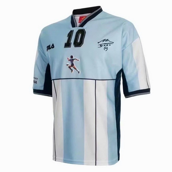 Camiseta Argentina NO.10 Maradona 1st Retro 2001 Azul